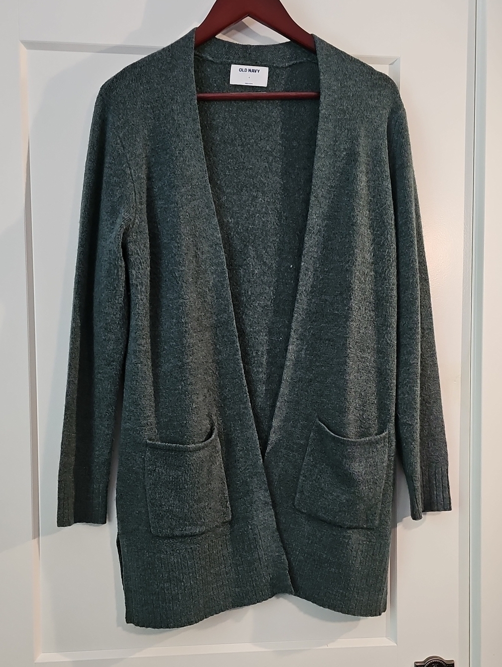 Old Navy Women's Forest Green Open Cardigan with Pockets